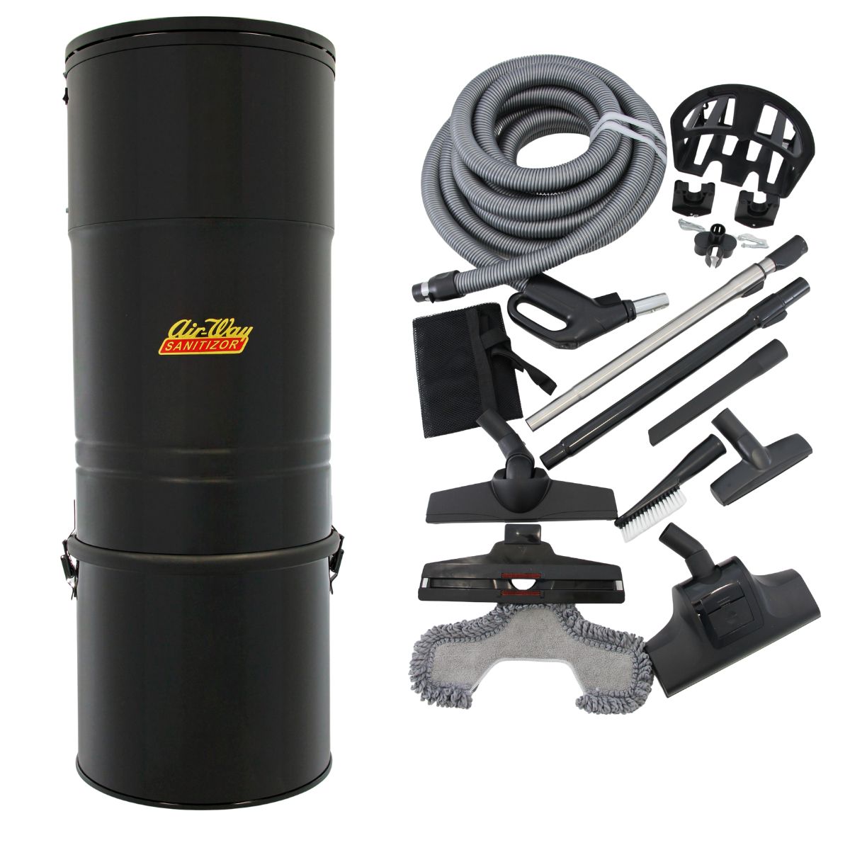 Central vacuum packages with power units, hose kits, power brushes, accessories and turbine brushes to fit or replace many brands.